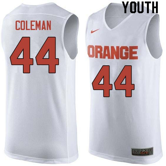 Youth #44 Derrick Coleman Syracuse White College Basketball Jerseys Sale-White